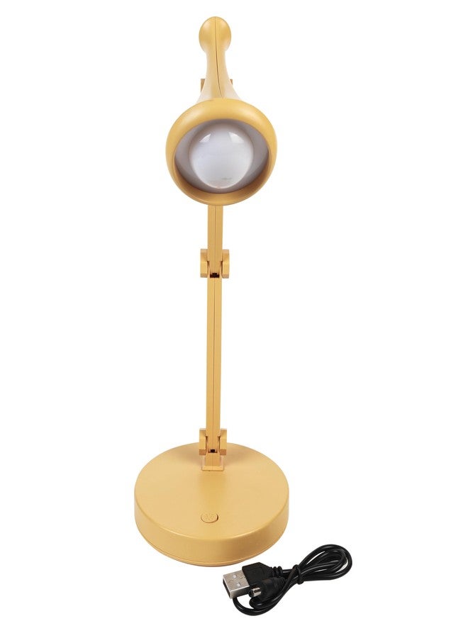 Lexton Rechargeable Study Table Lamp | Adjustable/Foldable Arm, Portable | 2 Level Brightness Mode, Unique Design with Recharging Cord | for Reading/Writing, Bed Side Lamp (Pack of 1, Mustard Yellow) - Image 3