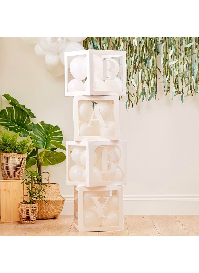 Ginger Ray Baby Balloon Boxes DIY White Baby Shower Decoration 30cm Set - Image 2