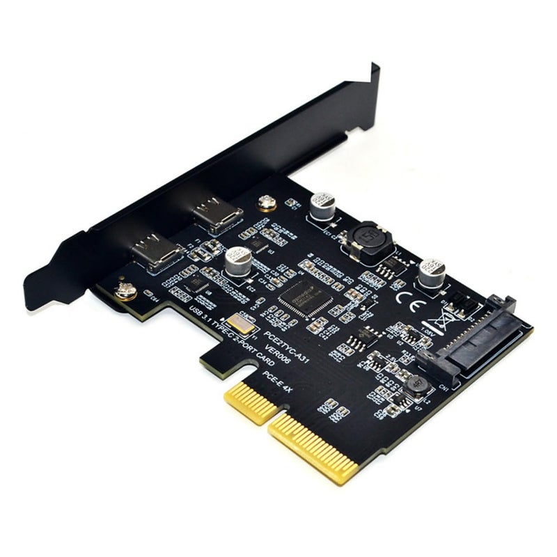 ASM3142 Controller 10Gbps USB 3.1 PCIe Card Dual Type C Ports for Desktop Computer - Image 2