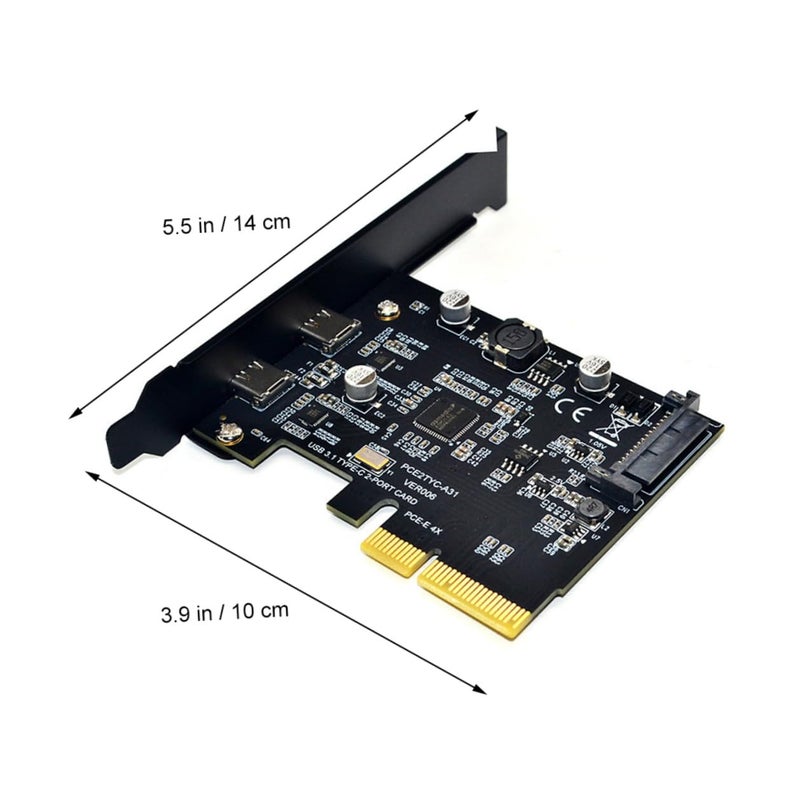 ASM3142 Controller 10Gbps USB 3.1 PCIe Card Dual Type C Ports for Desktop Computer - Image 3