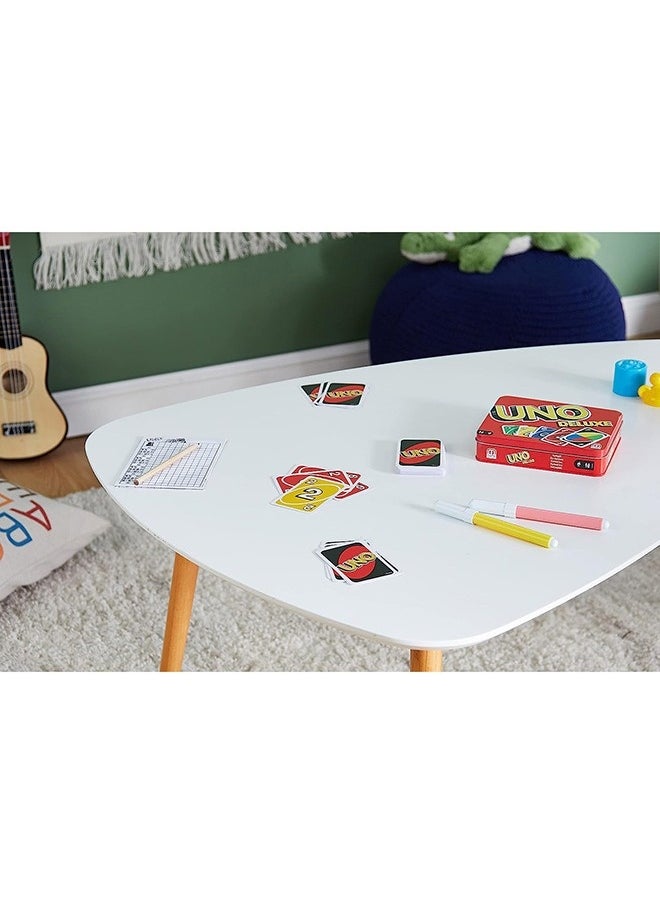 null - Original UNO Deluxe Classic Card Game - 112-Card Deck with Action Cards, Scoring Pad & Tin, for 2-10 Players, Ages 7+ - Image 1