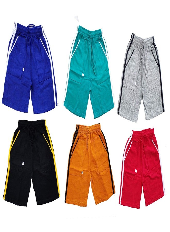 Madhavi Baby Girl's Baby Boys Plain Cotton Short/Half Pants/Nikker/Burmuda/Track Short for Kids 4-5 Year (Combo Pack of 6) Multicolour - Image 1