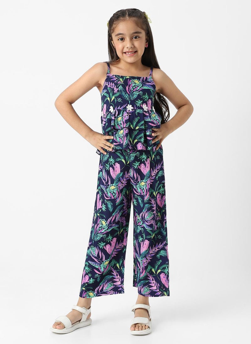 Nautinati Nautinati Girls Combo Set of Tiered Top and Bottoms  - Image 1