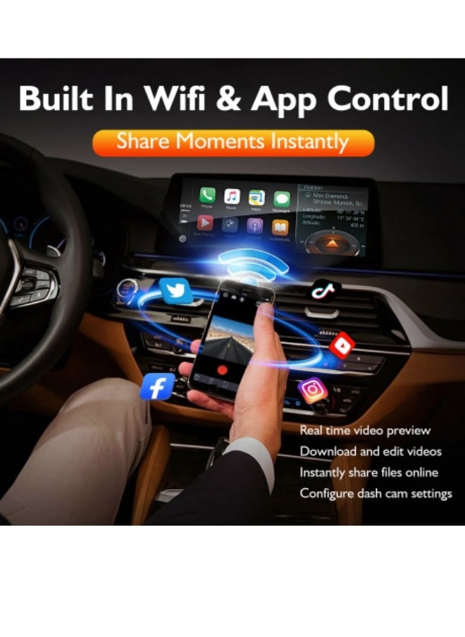 3-Camera 1080P Dash Cam S15 Video DVR Camera Recorder Night Vision w/G-Sensor Loop Recording Dvr Car Camera APP Control