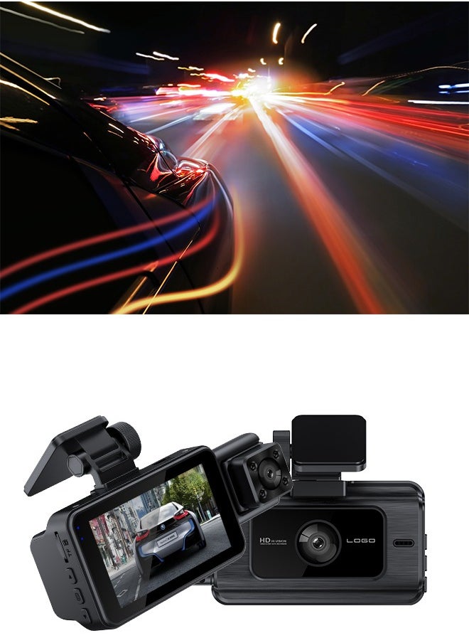 3-Camera 1080P Dash Cam S15 Video DVR Camera Recorder Night Vision w/G-Sensor Loop Recording Dvr Car Camera APP Control