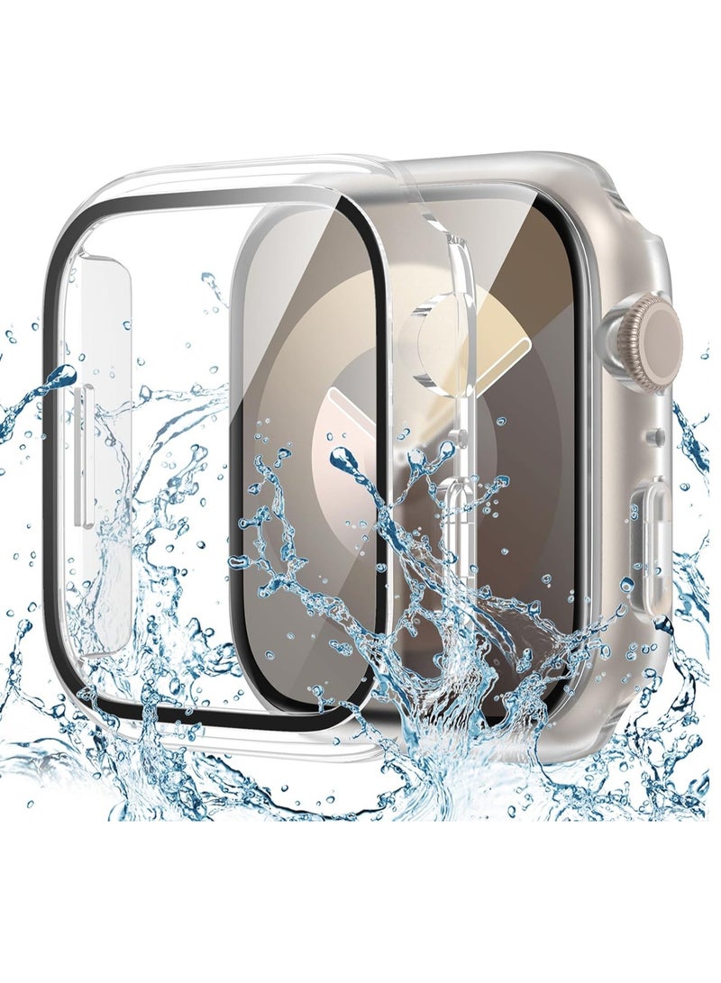 MIGOFAST Waterproof Screen Protector Case Compatible for Apple Watch Series 6 5 4 SE 44mm Hard Bumper with Tempered Glass for iWatch Cover 44 mm - Image 1