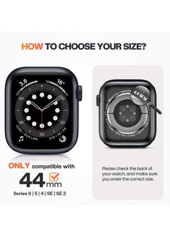 MIGOFAST Waterproof Screen Protector Case Compatible for Apple Watch Series 6 5 4 SE 44mm Hard Bumper with Tempered Glass for iWatch Cover 44 mm  - Image 2