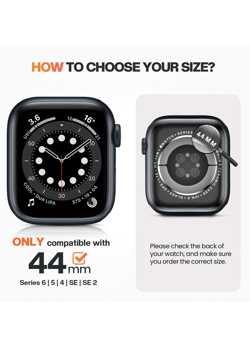 MIGOFAST Waterproof Screen Protector Case Compatible for Apple Watch Series 6 5 4 SE 44mm Hard Bumper with Tempered Glass for iWatch Cover 44 mm - Image 2