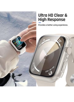 MIGOFAST Waterproof Screen Protector Case Compatible for Apple Watch Series 6 5 4 SE 44mm Hard Bumper with Tempered Glass for iWatch Cover 44 mm  - Image 3