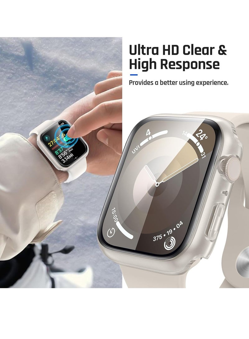 MIGOFAST Waterproof Screen Protector Case Compatible for Apple Watch Series 6 5 4 SE 44mm Hard Bumper with Tempered Glass for iWatch Cover 44 mm - Image 3