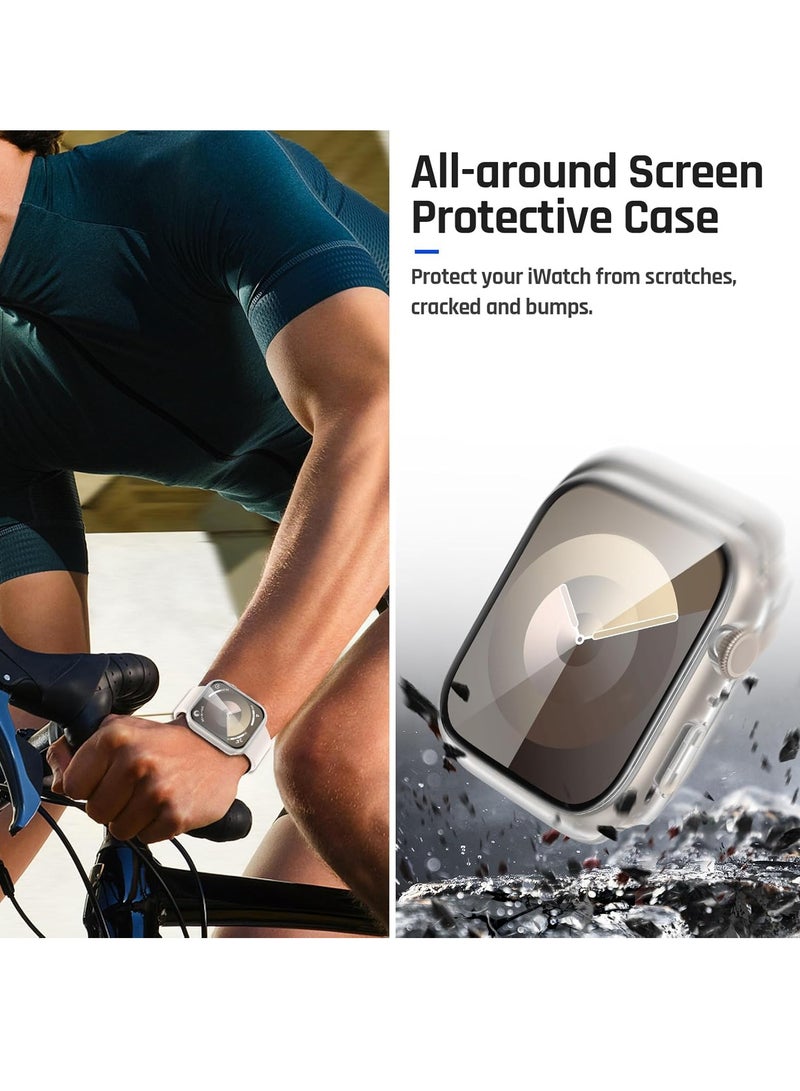 MIGOFAST Waterproof Screen Protector Case Compatible for Apple Watch Series 6 5 4 SE 44mm Hard Bumper with Tempered Glass for iWatch Cover 44 mm - Image 5