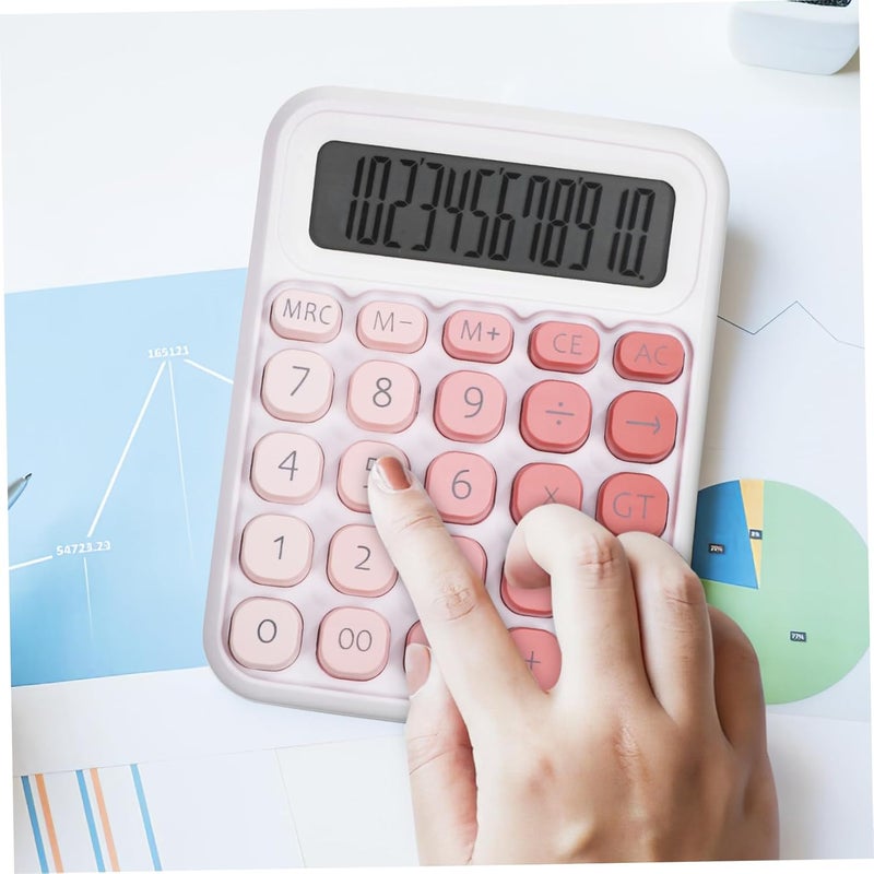 DOITOOL Large Display Mechanical Calculator with Digits User-Friendly Big Buttons Slip-Resistant Base for Students and Office Use Pink Color - Image 3