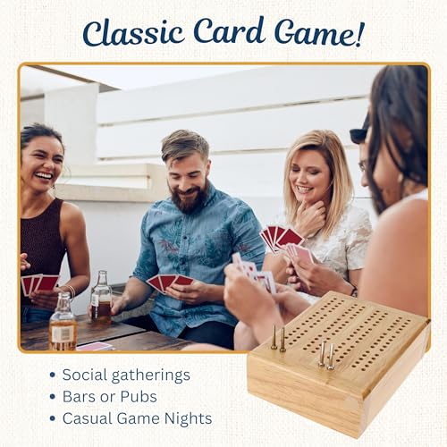 WE Games Travel Cribbage Board Mini 2Track Cribbage Game with Swivel Storage Cards Metal Pegs - Image 5