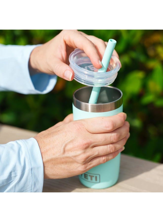 YETI Rambler Jr. 10 Oz Tumbler with Silicone Straw Lid, Seafoam - Image 4