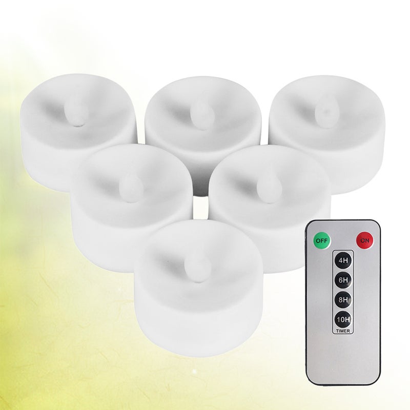 6PCS Smokeless Electronic Candle Colorful Romantic Electronic Candle Light without Battery for Home - Warm White (White) - Image 3