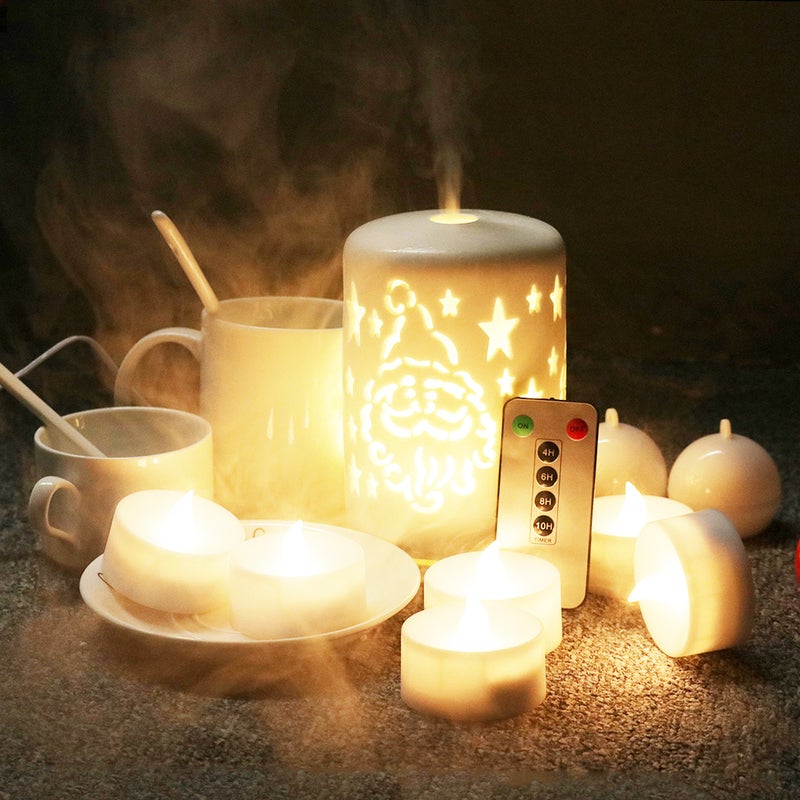 6PCS Smokeless Electronic Candle Colorful Romantic Electronic Candle Light without Battery for Home - Warm White (White) - Image 4