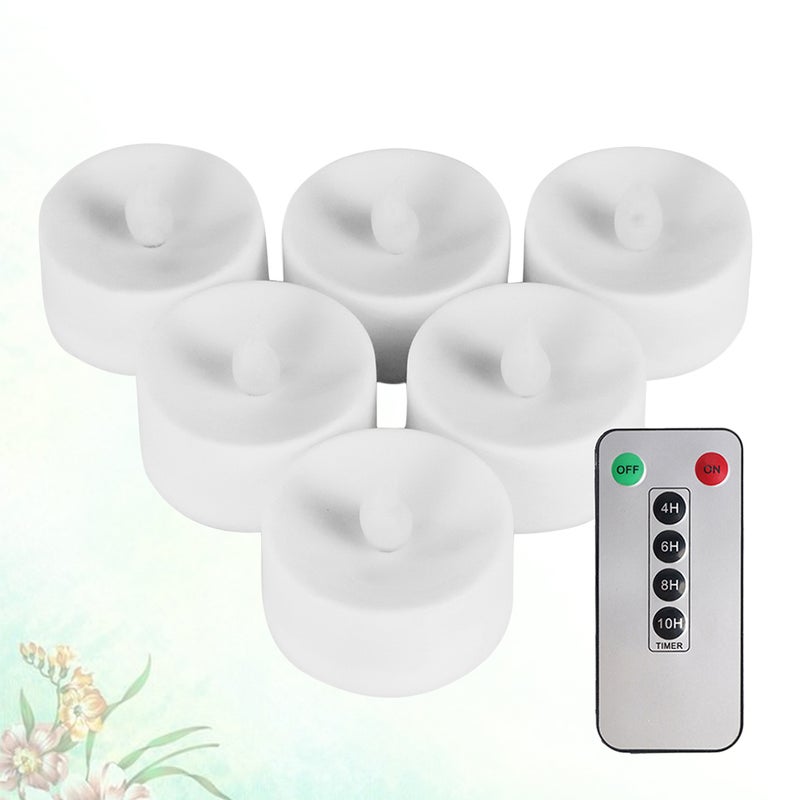 6PCS Smokeless Electronic Candle Colorful Romantic Electronic Candle Light without Battery for Home - Warm White (White) - Image 5