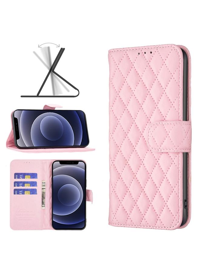 Zaboon Case For iPhone 12 mini Diamond Lattice Wallet Leather Flip Phone Case - Image 1