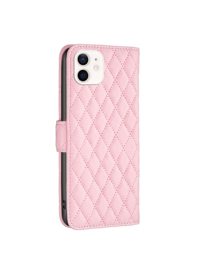 Zaboon Case For iPhone 12 mini Diamond Lattice Wallet Leather Flip Phone Case - Image 3