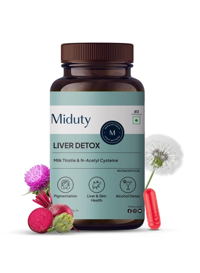miduty مكمل غذائي لتنقية الكبد شوك الحليب مع N-أسيتيل سيستين 900 مجم - Image 1