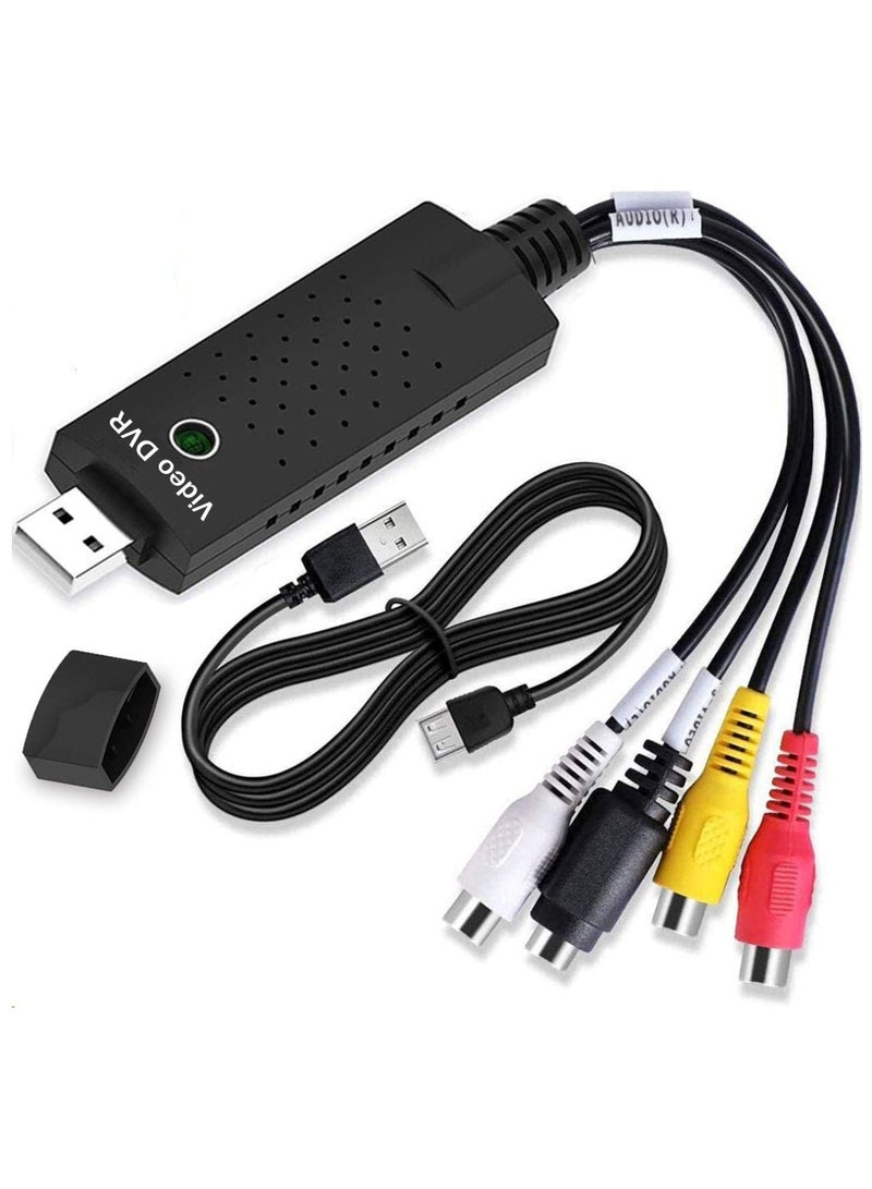 Video Capture Card USB 2.0 Audio Device Old VHS Mini DV Hi8 DVD VCR To Digital Converter for Mac PC Support Windows 2000/10/8/7/Vista/XP/Android - Image 1