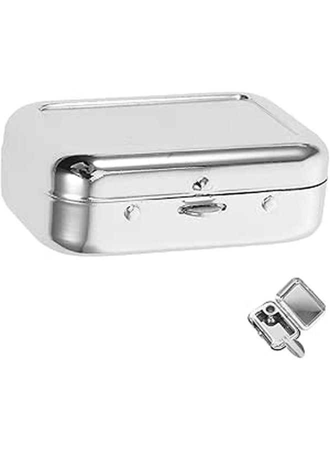 Stainless Steel Mini Portable Pocket Ashtray With Lid For Car Home Office Outdoor Use - Image 1