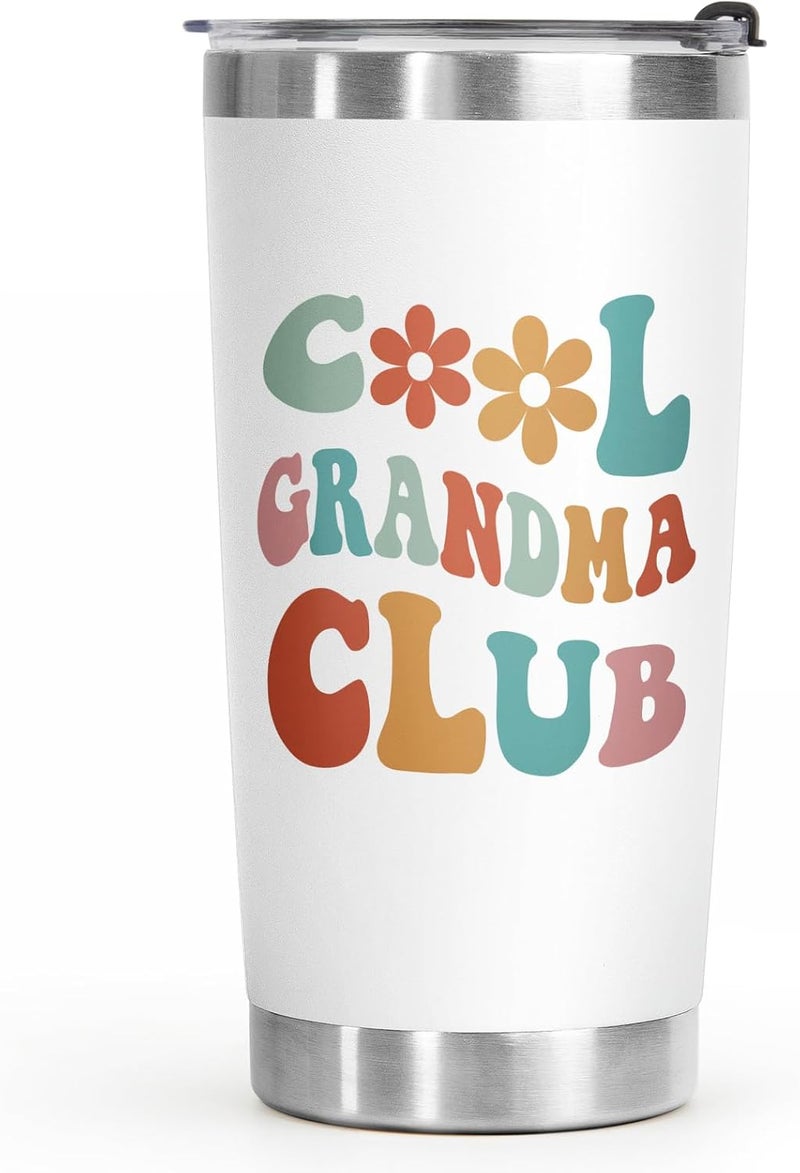 Aurahouse Mothers Day Grandma GiftsCool Grandmas Club Tumbler 20 Oz Birthday Gifts for New Grandmas First Time Grandmatobe Nana Mimi Gigi Christmas Coffee Cup - Image 1