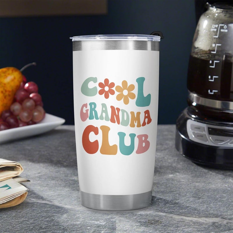 Aurahouse Mothers Day Grandma GiftsCool Grandmas Club Tumbler 20 Oz Birthday Gifts for New Grandmas First Time Grandmatobe Nana Mimi Gigi Christmas Coffee Cup - Image 5