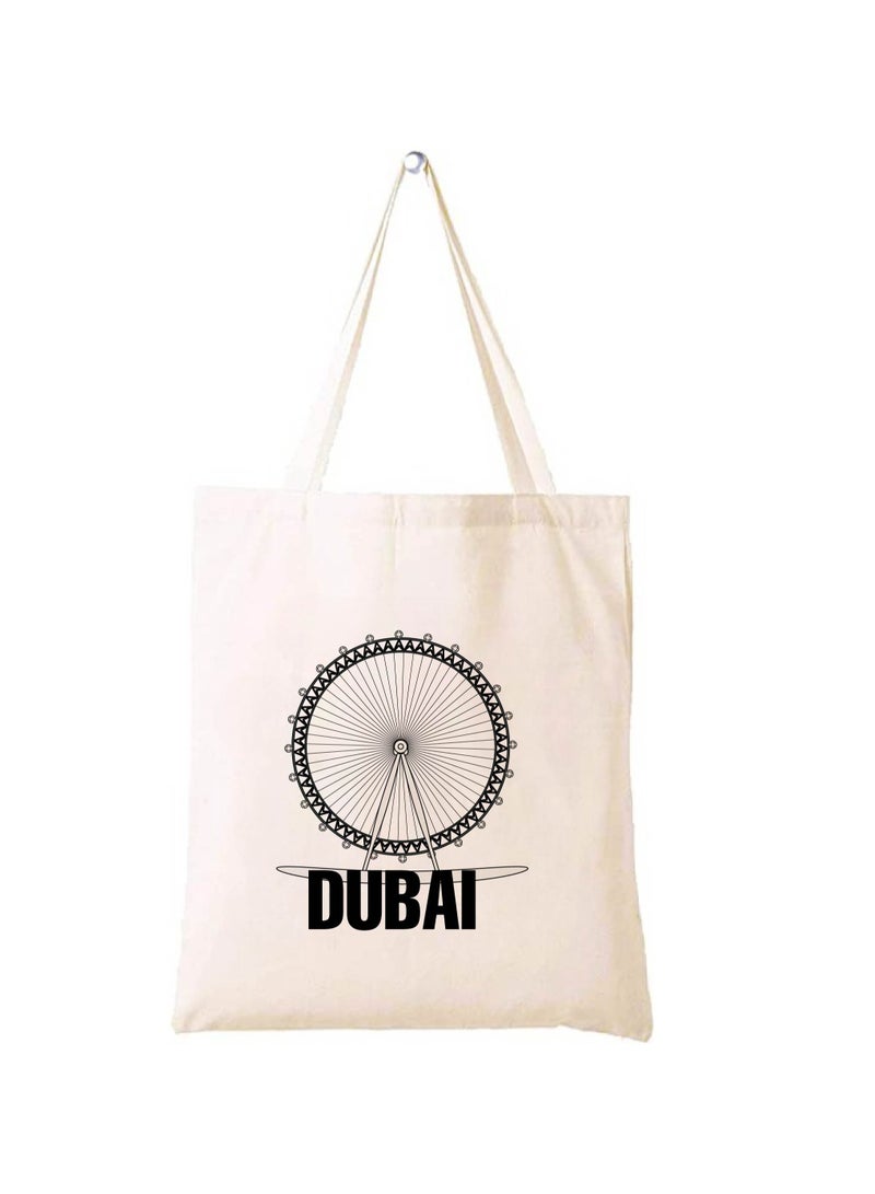 Cotton Tote Bag with Dubai Skyline Design - Eco-Friendly Souvenir and Travel Accessory - Great Gift and Travel Companion - Perfect for Shopping and Everyday Use - Image 1