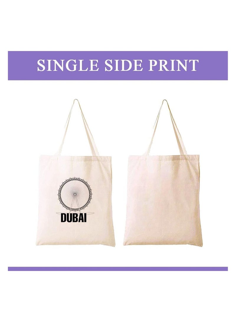 Cotton Tote Bag with Dubai Skyline Design - Eco-Friendly Souvenir and Travel Accessory - Great Gift and Travel Companion - Perfect for Shopping and Everyday Use - Image 5