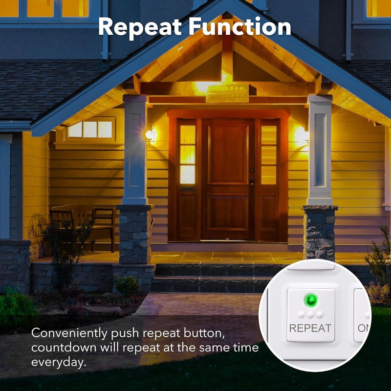 BN-LINK Countdown Digital Wall Timer Switch for Exhaust Fan with Push Button 5-15-30-60mins, 2-4hours, Bathroom Fan Light Switch Timer Indoor, Neutral Required, Wall Plate Included, White - Image 3