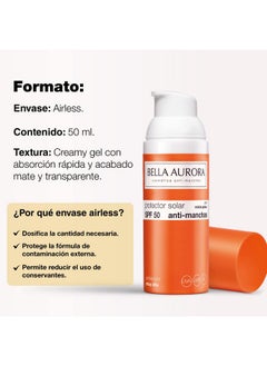 BELLA AURORA Gel Solar Spf 50 Antimancas Piel Mixtagrasa  - Image 5