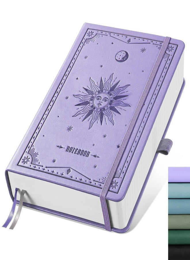 EMSHOI Blank Notebook Journal - 320 Pages, 100gsm Thick Paper, A5 Hardcover Leather, Art Sketchbook for Drawing, Unlined, Plain Sketch Book for Women Men Work Writing, 5.75 x 8.38, Light Purple - Image 1