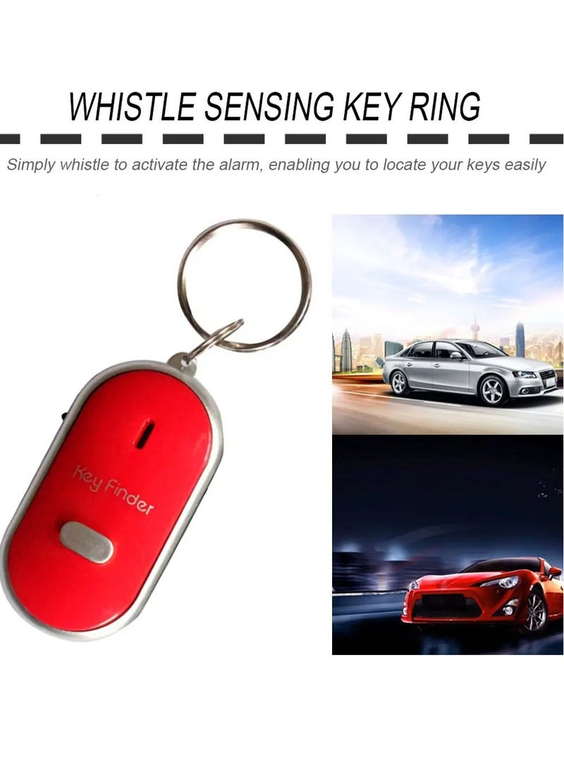 AROAQ - Mini Key Finder, Anti Lost Item Finder, Whistle Sound Control Smart Find Locator Keychain With Led Light, Portable Lightweight Key Finder Keyring For Find Keys, Wallets, Mp3, (1pc, Red) - Image 1