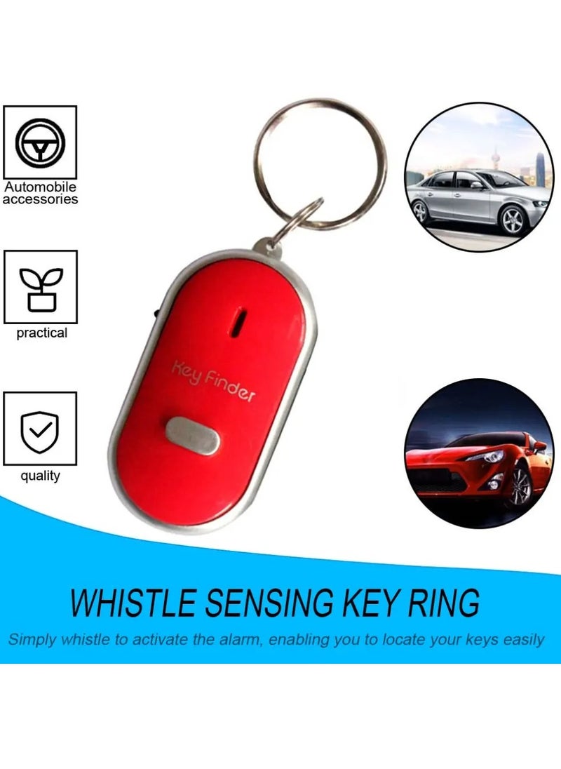 AROAQ - Mini Key Finder, Anti Lost Item Finder, Whistle Sound Control Smart Find Locator Keychain With Led Light, Portable Lightweight Key Finder Keyring For Find Keys, Wallets, Mp3, (1pc, Red) - Image 1