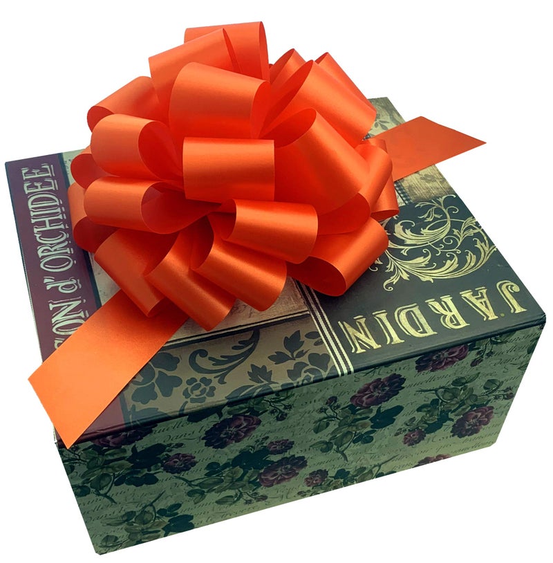 GiftWrap Etc Large Orange Gift Pull Bows - 9" Wide, Set of 6, Halloween, Thanksgiving, Gift Basket, Fall Decor, Autumn, Christmas Presents, Birthday, Fundraiser, School, Classroom, Decoration - Image 3