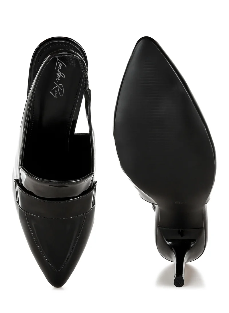 لندن راج صندل لوفر Slingback باللون الأسود