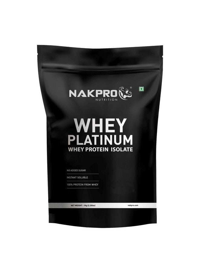 NAKPRO Platinum Whey Protein Isolate 1kg Chocolate | 28g Protein, 6.4g BCAA | Trustified Certified 100% Authentic Supplement Powder & No Adulteration | Low Carbs, Fast Absorbing Whey Protein Powder - Image 1