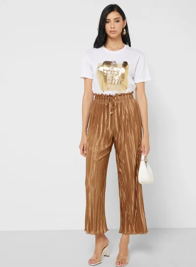 Ginger Elasticised Waist Plisse Pants
