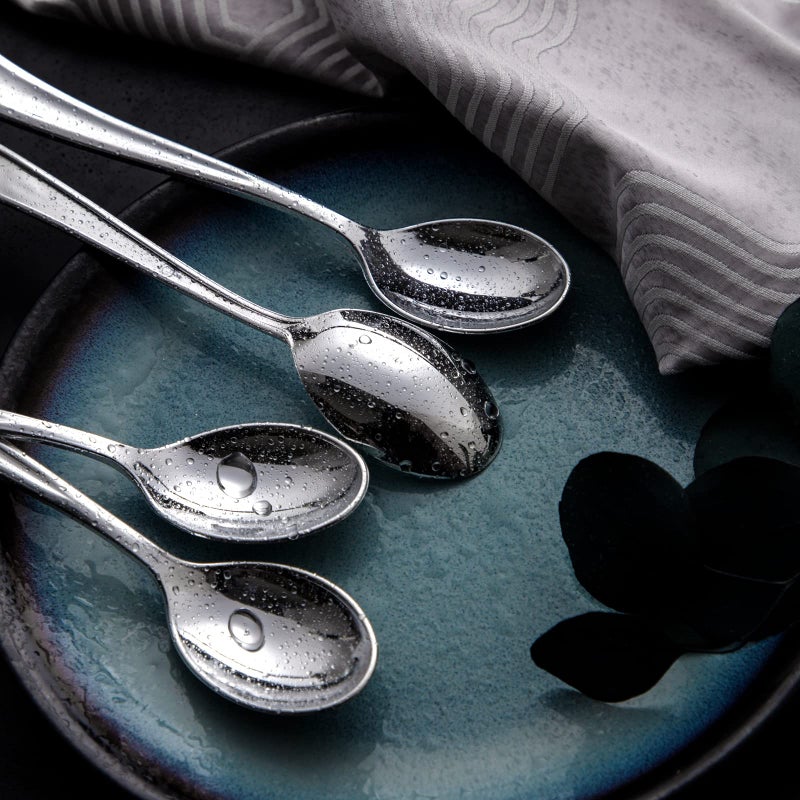 Liacere 200PCS Silver Plastic Spoons - Heavy Duty Silver Disposable Spoons - Silver dessert Spoons for Wedding & Party & New Year & Valentine's Day - Image 4