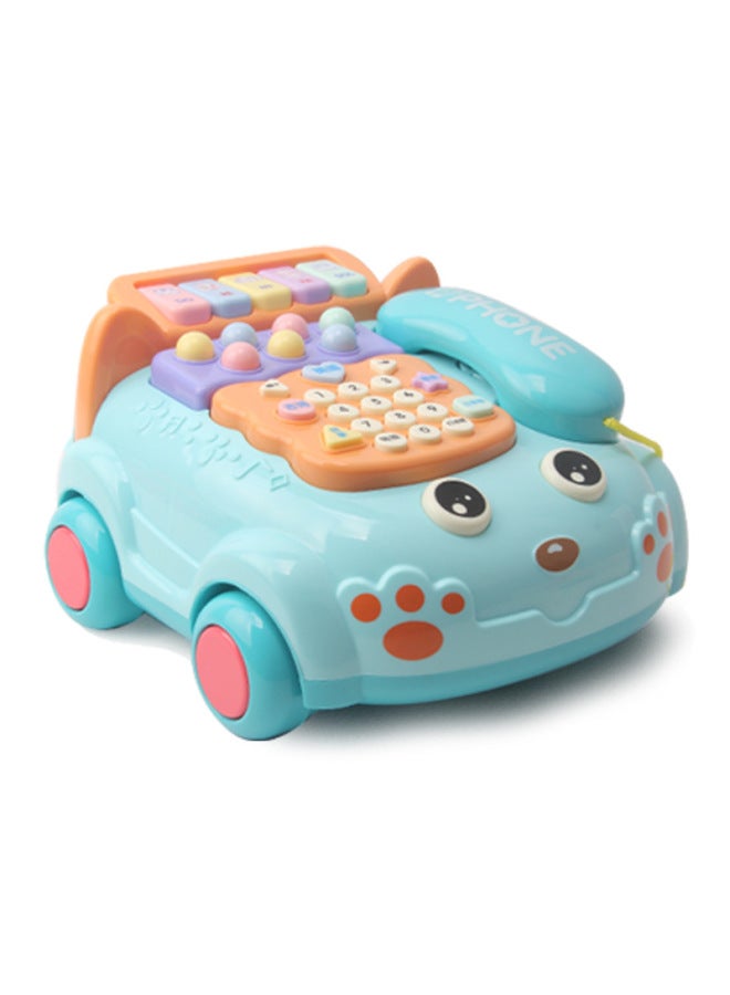 6820 Children's Multi-functional Early Education Telephone Car Story Machine Baby Educational Music Hamster Simulation Toy-Color:Blue - Image 1