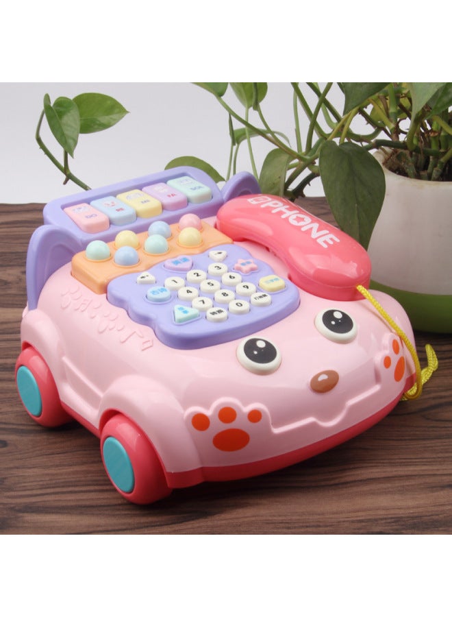 6820 Children's Multi-functional Early Education Telephone Car Story Machine Baby Educational Music Hamster Simulation Toy-Color:Blue - Image 4