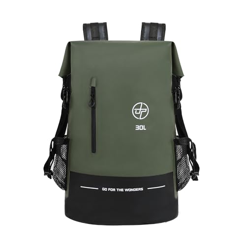 UPWELL Waterproof Dry Bag 30L Boating Backpack for Travel Hiking Camping Bags for Kayaking Hiking Waterproof Bags Swimming Floating Submersible Dry Bag Green - Image 1