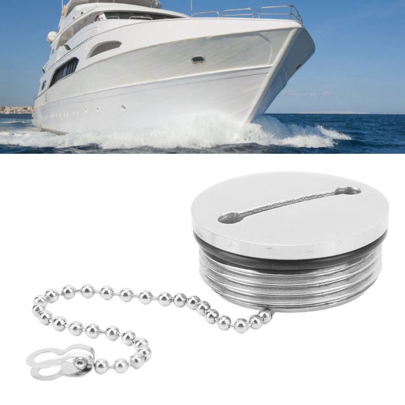 Boat Fuel Tank Cap: 50MM Stainless Steel Material - Polished Surface Marine Deck Fill Cap with Leak-Proof Rubber Ring for Boats, Yachts, RVs and Tractors - Image 3