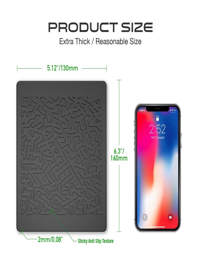 سجادة لوحة قيادة السيارة غير قابلة للانزلاق من جيميشا، وسادة لوحة قيادة لاصقة مضادة للانزلاق، جل تثبيت متعدد الوظائف لجهاز كشف الرادار والهاتف المحمول والمفاتيح والزجاج ونظام تحديد المواقع العالمي (GPS) والعملات المعدنية - 6.3 × 5.1 بوصة (عبوة واحدة) - Image 3