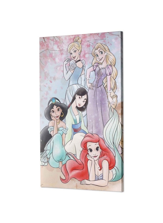 Open Road Brands Disney Princesses Gallery Wrapped Canvas Wall Decor Soft Pastel Canvas With Ariel Jasmine Cinderella And Mulan Large Princess Wall Art - Image 3
