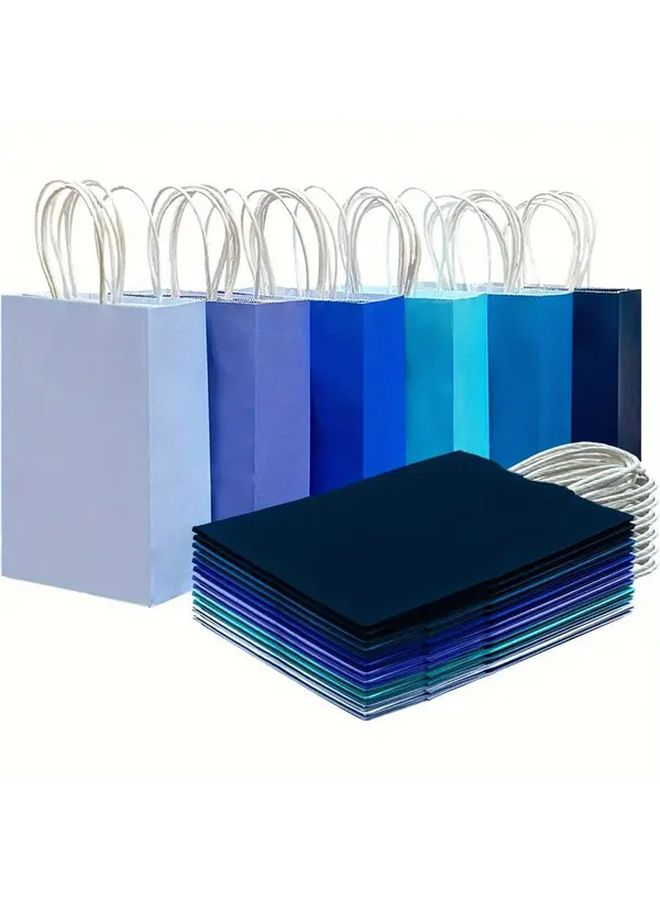 Blue Series 30 Pcs Gift Bags With Handles Assorted Colors For Holiday Parties - Image 2