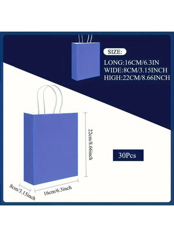 Blue Series 30 Pcs Gift Bags With Handles Assorted Colors For Holiday Parties - Image 3
