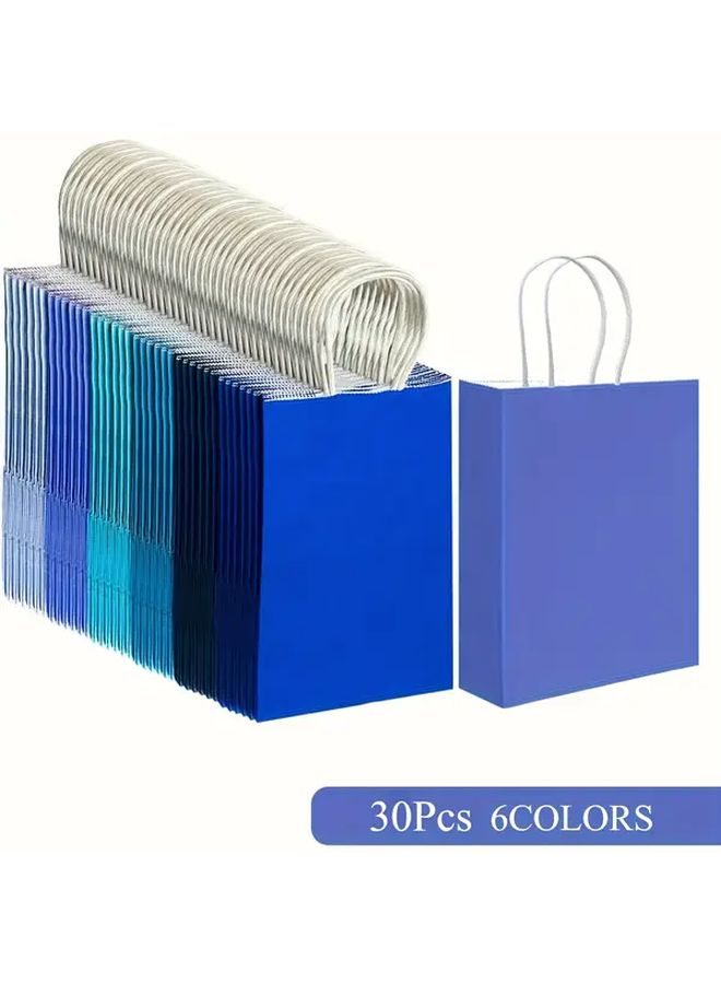 Blue Series 30 Pcs Gift Bags With Handles Assorted Colors For Holiday Parties - Image 5