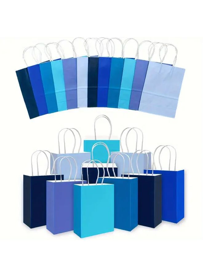 Blue Series 30 Pcs Gift Bags With Handles Assorted Colors For Holiday Parties - Image 4